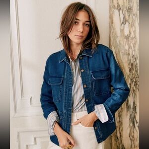 Sézane Willa Jacket - Bleu Denim Clair (Med Blue Wash) - Size Small